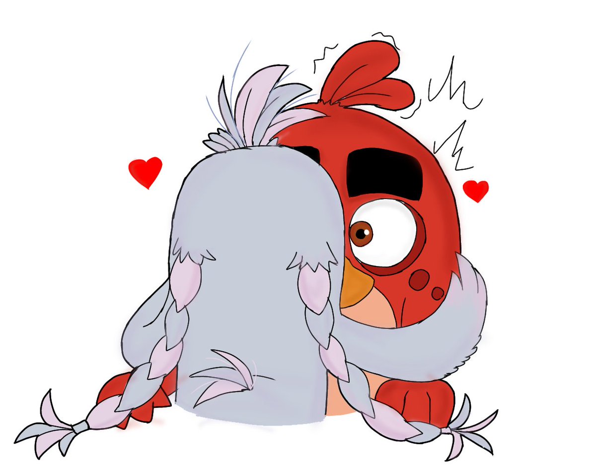 redilverforever's tweet photo. Dad Red and Mom Silver  kissing always, loving forever ❤️

#angrybirds #angrybirdsmovie3 #redilver #silvered #angrybirdsfanart https://t.co/jdiPaLCT5X