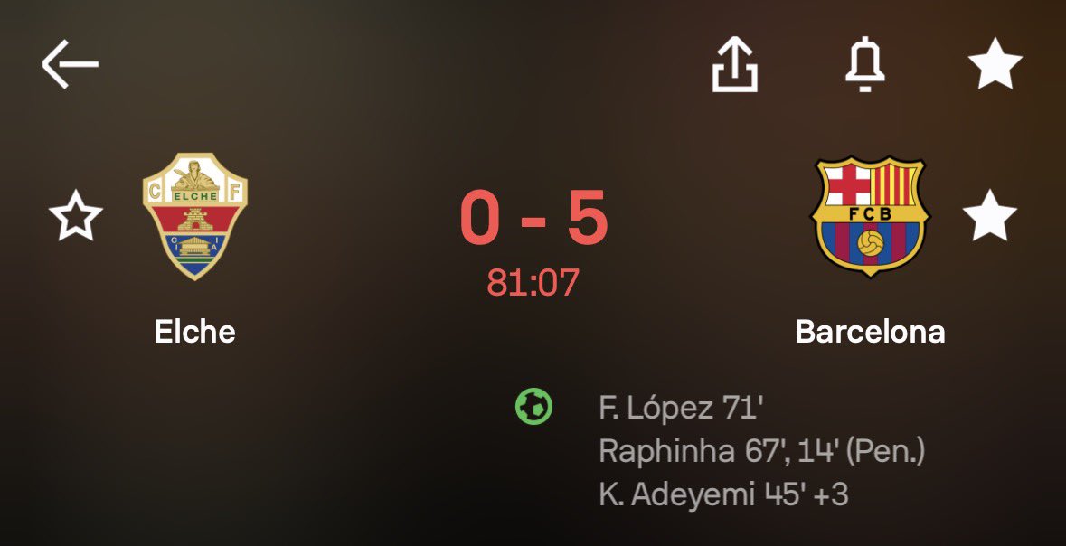 mrjaeboi's tweet photo. F. LOPEZ WITH BRACE 
5:0 for Barcelona😁😁
THE DEFENDING CHAMPION ARE NOT PLAYING 💥 https://t.co/2TahH8dNy6