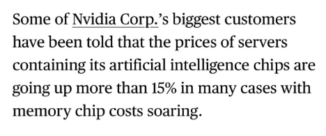 moninvestor's tweet photo. Rising memory/GPU prices sound bearish for neoclouds $IREN, $NBIS & $CRWV.

If Nvidia servers are becoming more expensive, surely that hurts the companies buying thousands of them?

Not necessarily.

It all comes down to when you bought the hardware and when you sell the compute.

Nvidia has told major customers that prices for Grace Blackwell and Vera Rubin servers shipping in early 2027 will rise by more than 15%. Nvidia could absorb some of that increase, but why would it? Demand remains above supply and customers still have very little negotiating power.

Compute prices were already moving higher before this. AWS has raised prices for some of its GPU capacity twice this year, H100 contract pricing has strengthened and IREN recently said its contracted pricing continues to improve.

When the cost of building new capacity rises, the price of compute eventually needs to follow. However, not every neocloud benefits equally.

A company that has not ordered its GPUs will pay more for the equipment and then charge more for the compute. Its margin may not improve at all.

A company that bought its GPUs cheaply (before price hike) but already contracted nearly all of the capacity cannot fully benefit from higher market prices either.

The best position is owning hardware purchased at the old cost while still having capacity available to contract after compute prices move higher.

That is where IREN becomes interesting.

IREN secured purchase agreements taking its planned fleet to 150,000 GPUs, including more than 50,000 additional B300s scheduled for phased deployment throughout H2 2026.

Management bought early because time-to-compute is becoming more valuable. Customers do not just want GPUs. They want them delivered on time, with certainty.

These orders were signed months before Nvidia’s early-2027 price increases. Much of IREN’s 2026 fleet should therefore arrive below the replacement cost of comparable capacity delivered next year, while part of the revenue side remains open.

IREN bought the hardware before prices increased but will contract some of that capacity after the increase. That is what the investors should pay attention to.

There is another part of this thesis that I think is being overlooked.

Higher replacement costs also weaken the GPU depreciation bear case.

The bear argument assumes GPUs rapidly lose their value because Nvidia releases a new architecture almost every year. Blackwell replaces Hopper, Rubin replaces Blackwell and so on.

Current evidence is not supporting that argument yet.

CRWV recently rebooked H100 capacity at around 95% of its previous contract price. It has also contracted older A100 systems into 2029, despite that architecture first being released in 2020.

Important to note that an older GPU does not need to compete directly with Rubin to remain valuable. It only needs to handle workloads that do not require the newest and most expensive hardware.

If replacing that GPU becomes considerably more expensive, customers have even more reason to continue renting it.

That extends the useful life of the existing fleet, supports its residual value and makes aggressive depreciation assumptions harder to defend.

This also very important when it comes to financing.

Neoclouds use customer contracts and GPU-backed loans to finance enormous equipment purchases. Lenders care about what those GPUs will still be worth if a contract ends early or the borrower runs into trouble.

If older systems remain productive for longer while new systems become more expensive, the collateral becomes easier to underwrite. Stronger residual values should support better financing terms.

The benefit still differs across the three main neoclouds.

CRWV receives the largest residual-value benefit. Older GPUs remaining productive directly challenges the idea that its fleet becomes worthless after only a few years. However, around 96% of its revenue is already covered by long-term take-or-pay agreements. Most of its repricing opportunity therefore sits in renewals and future contracts rather than its existing book.

NBIS sits in the middle. It has deliberately kept some capacity available for shorter agreements, giving it more exposure to rising compute prices. Customer prepayments and its cash position also give it more room to hold that capacity while waiting for better pricing.

IREN has the cleanest exposure to the gap between 2026 equipment costs and 2027 replacement costs. It bought early, has GPUs arriving throughout 2026 and still has capacity available to contract after market prices have moved higher.

So in short, expensive memory/GPUs is not automatically bullish for every neocloud. It rewards the operators that ordered early, preserved some pricing flexibility and can convert higher replacement costs into stronger contracts.

For this setup: IREN > NBIS > CRWV
