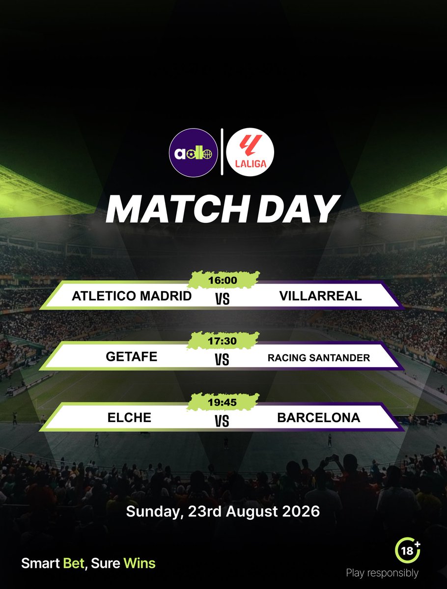 adasibet's tweet photo. It’s MATCHDAY ✅
Predictions? Goals? Drama?
We’re in for 90 minutes of madness.
#MatchDay
#Smartbetsurewins
#Adasibet
#Playresponsibly https://t.co/l8i5DSLcj4