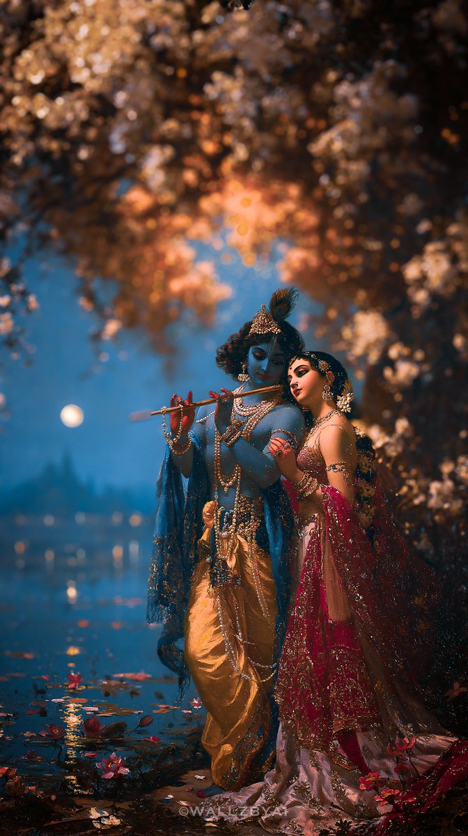 WallzByAI's tweet photo. राधा कृष्ण प्रणय विकृतिर् ह्लादिनी शक्तिरस्मात्।

Radha and Krishna are the divine manifestation of love and the bliss-giving spiritual energy. https://t.co/4LfgPdshkf