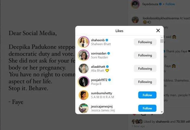 heavenisabody's tweet photo. alia liked a post in support of deepika when everyone was trolling and witch hunting her during her pregnancy. https://t.co/nphk8Pq5vm
