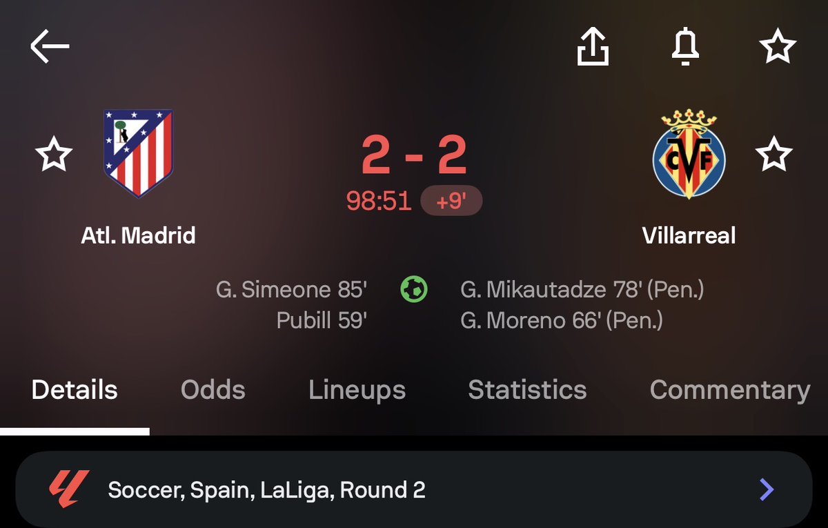 theMadridZone's tweet photo. 🚨 LA LIGA WATCH: Atleti 2-2 Villarreal. https://t.co/pjK2B9lwed