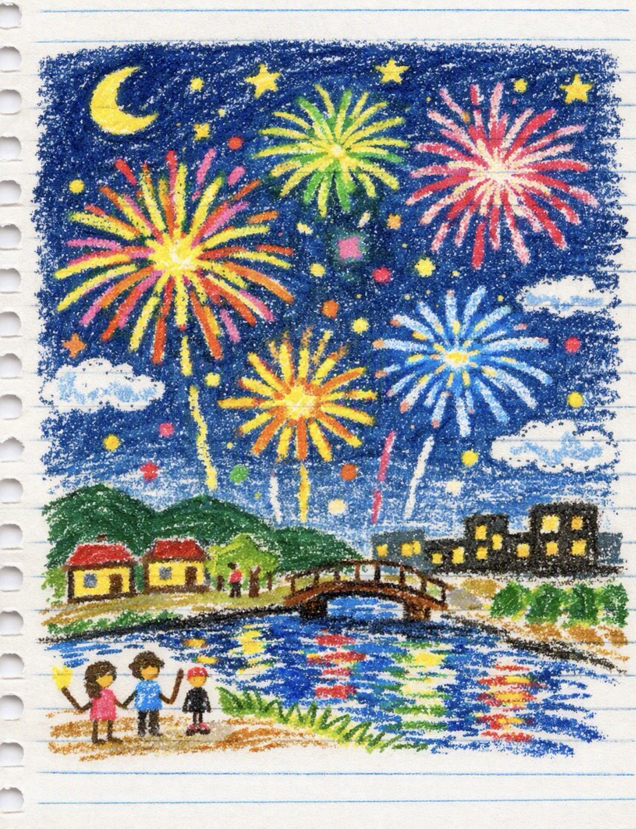 mintseed7's tweet photo. #自分史夏休みの思い出r8
昨日で終わったと気づかなかったこの企画💦
優しいマーシーさん@marcy60marcyのお言葉に甘えて、大遅刻で一つ投稿します(^_^;)

祖父母の家から見た諏訪湖花火大会の空に咲いた大輪の花々、夏休みの絵日記に描くのが楽しみでした🎆 https://t.co/HGmvAGX1YI
