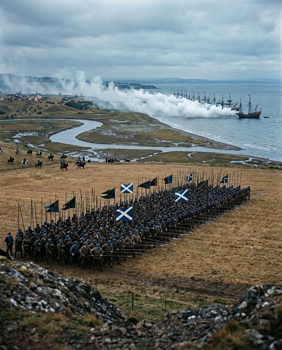 SovereignBain's tweet photo. Scotland  still calls it Black Saturday. It was the last full pitched battle the  two kingdoms ever fought, and almost nobody outside East Lothian can  name it.

On 10 September 1547, on  the banks of the Esk near Musselburgh, a Scottish army under the Earl  of Arran faced an English army under Edward Seymour, Duke of Somerset.  The cause was the Rough Wooing, Henry VIII's attempt to force a marriage  between his son and the infant Mary, Queen of Scots, continued after  his death by Somerset in the name of the boy king Edward VI. Scotland  had said no, repeatedly, so the answer was invasion.

Pinkie  Cleugh has a strong claim to being the first modern battle fought in  Britain. Somerset arrived with a fleet in support, and English warships  lying offshore could put fire directly onto the Scottish flank. He had  cavalry, field artillery and arquebusiers working together in a way that  had barely been seen on this island. The Scots came on in dense pike  blocks, the formation that had won battles across Europe a generation  earlier, and found that the tactical world had moved underneath them.

The  Scottish army broke and the losses were enormous, with figures around  six thousand commonly cited. But the campaign failed at the level that  mattered. Rather than hand Mary over, the Scots shipped her to France,  where she was betrothed to the dauphin. Somerset won the battle and lost  the entire object of the war in the same stroke.

It ranks among the darkest days in Scottish military history. Why do you think Pinkie is so rarely remembered?🏴󠁧󠁢󠁳󠁣󠁴󠁿👑⚔️🧬🩸

#PinkieCleugh #ScottishHistory #RoughWooing #ScottishBattles #ClanAndCrown