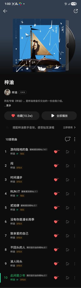 hanninnn10's tweet photo. Ziyu First Album "Zi Yu" by Zi Yu:
🎧 ZIYU《梓渝》 — 10 Songs
1. 游向陆地的鱼 — Fish Swimming Towards Land 🐟
《Top Trending List No. 14》
2. 闯 — Idle
3. 时间漫步 — A Walk Through Time ⏳
4. RUN IT 🔥
《Top Trend Ranking No. 1》
5. 贰拾肆 — Twenty-Four
《Peak Trend Ranking No. 5》
6. 没有你是漫长雨季 — Without You, It’s a Long Rainy Season 🌧️
7. 致亲爱的自己 — To My Dear Self 💙
8. 不回头的人 — The One Who Never Looks Back
《Tencent Music's "You Chart" No. 8》
9. 渔人码头 — Fisherman’s Wharf 🌃
10. 此间是少年 — Here, We Are Young ✨
《Tencent Music You Chart No. 5》
https://t.co/R98pFCMKqh
ZIYU NEW MUSICAL CHAPTER #ZiYuFirstAlbum