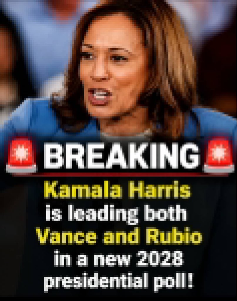 neil_mtz's tweet photo. 🚨BREAKING: Kamala Harris is leading both Vance and Rubio in a new 2028 presidential poll!

Do you believe this poll?😂 https://t.co/HgoCiIoNqM
