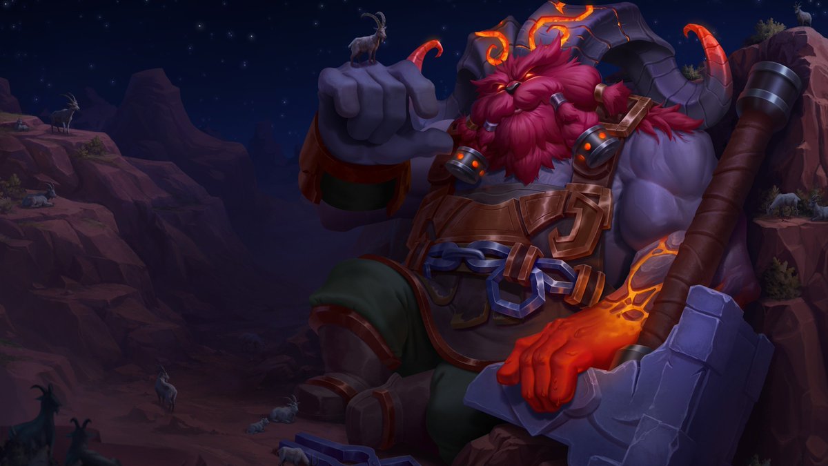 Tungdil6171's tweet photo. Happy birthday to my GOAT (literally hehe) Ornn! From a silly man to a truly grumpy friend! https://t.co/6E1nECHeoN