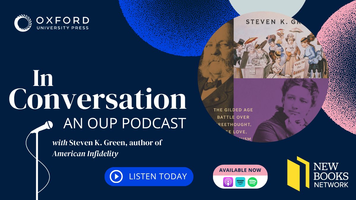 OUPAcademic's tweet photo. A timely, provocative exploration of a forgotten chapter in American history, "American Infidelity" author Steven K. Green joins the @NewBooksNetwork podcast to discuss his new book. 

Listen here: https://t.co/v7yccVZGOe https://t.co/ak1PtZykfP
