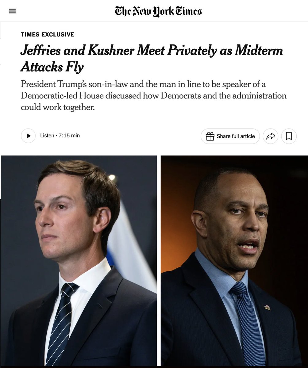 mtracey's tweet photo. I'll never get over being assured by rightoids that Jared would have no role in the Second Trump Administration 😂 https://t.co/Y9BPNQKNKs