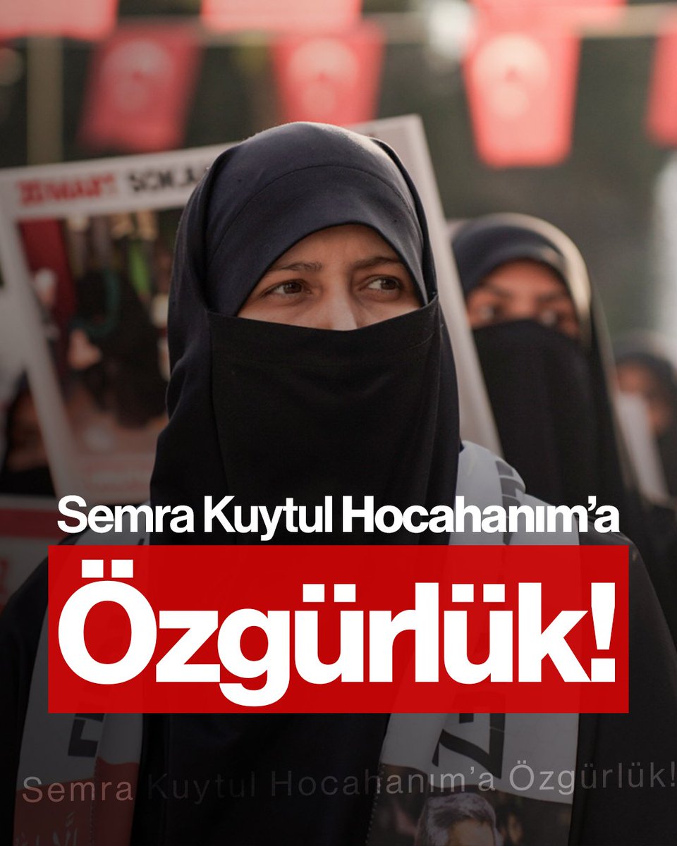 fhengellenemez's tweet photo. Semra Kuytul Hocahanım'a ÖZGÜRLÜK ! 

AlparslanHocaya Özgürlük
SarayTalimatıyla Tutuklandı
SemraKuytula Özgürlük 
Kardeşlerimizi SerbertBırakın
#FurkanHareketiTertemizdir https://t.co/wFaXso9qHp
