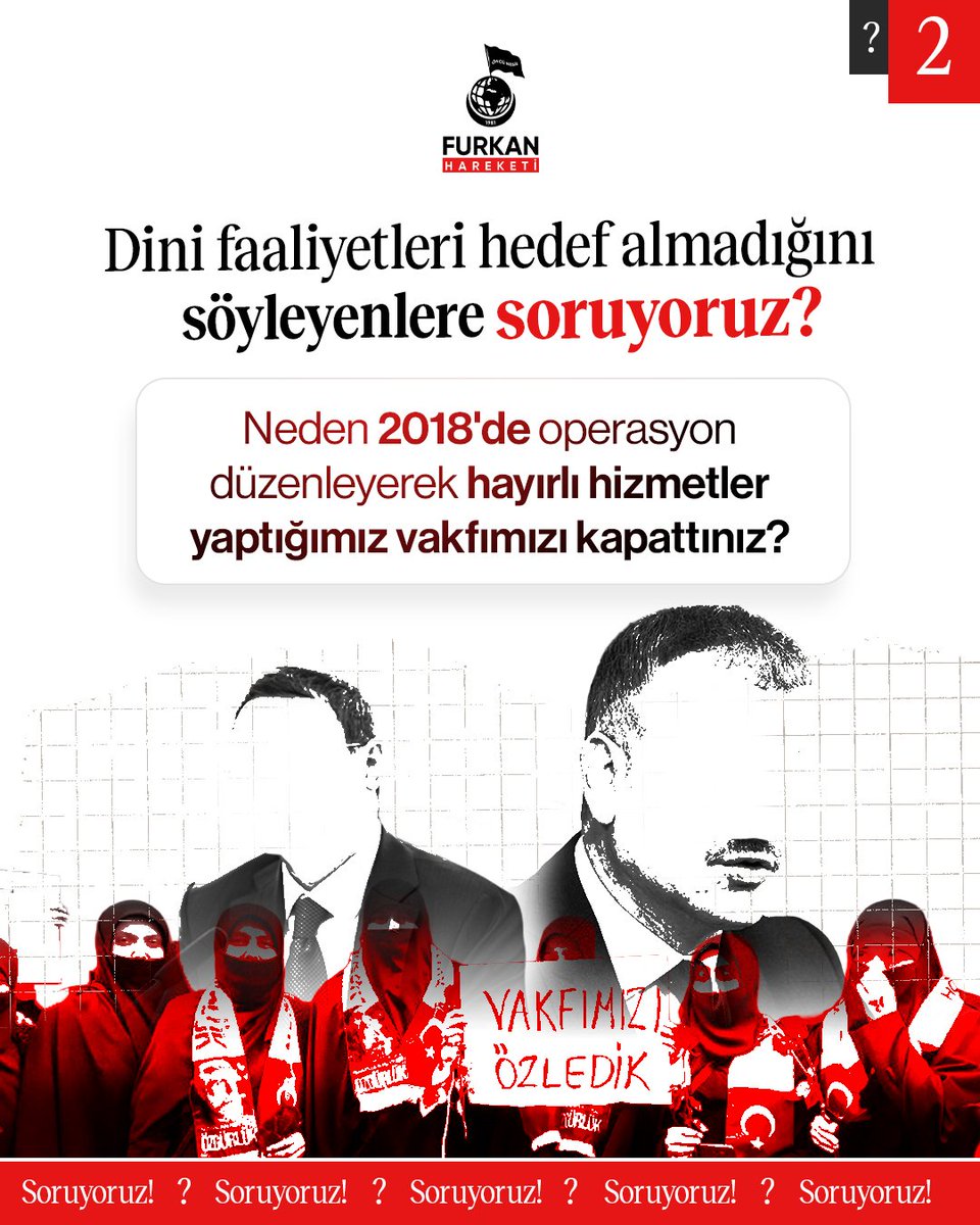 fhengellenemez's tweet photo. Dini faaliyetleri hedef almadığını söyleyenlere soruyoruz? 

Neden 2018'de operasyon düzenleyerek hayırlı hizmetler yaptığımız vakfımızı kapattınız? 

AlparslanHocaya Özgürlük
SarayTalimatıyla Tutuklandı
SemraKuytula Özgürlük 
Kardeşlerimizi SerbertBırakın
#FurkanHareketiTertemizdir