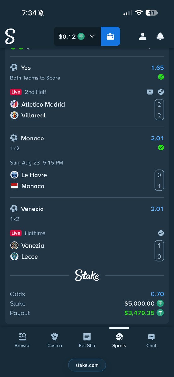 Localbusdriver6's tweet photo. I fucking knew it i knew it 
Shouldn’t have cashed out
Im pissed
#stake #bet #sportsbet https://t.co/A0fMG5d7ST