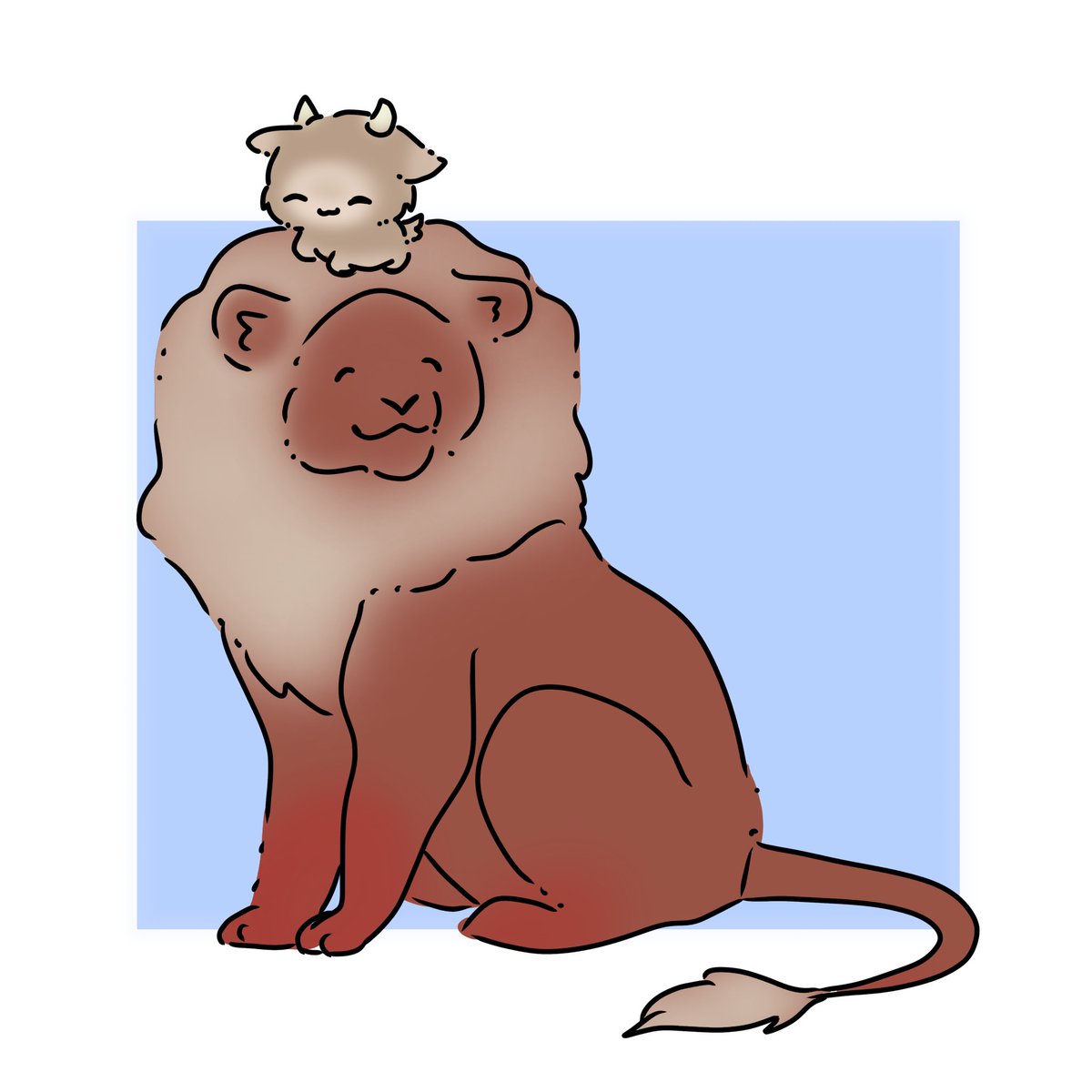 tighted_lace's tweet photo. Maelk and Angel as their animal counterparts! A lil goat and lion!

Made by Angels creator 👀 #maelgel https://t.co/1IV9WUA7MK