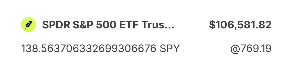 USASPYToken's tweet photo. @blknoiz06 How about 1? And doing it on the back of AMERICA! Just need 1 trade that’s backed the largest individual $SPY holdings on Robinhood https://t.co/U5m2QnCBWC