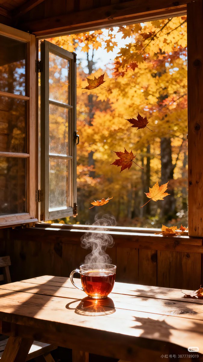 Ssainath3's tweet photo. Chilly autumn breeze + first golden maple leaves = perfect cozy afternoon brew time. https://t.co/8b0rWCZik3