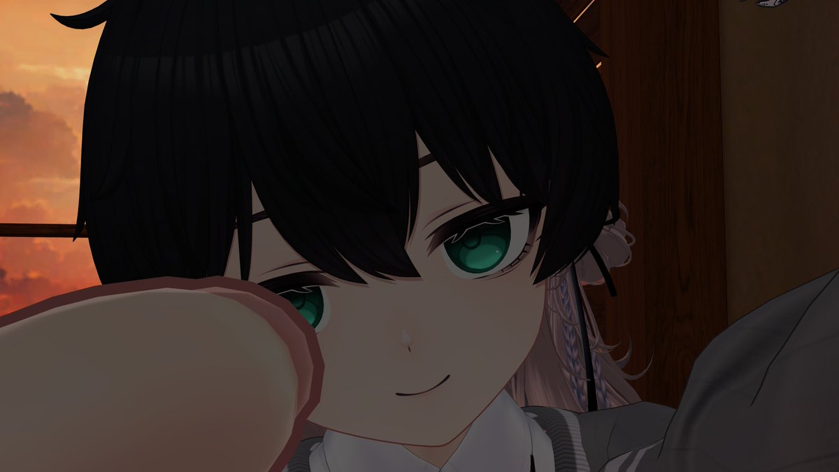 Sazane_Vrc's tweet photo. カメラに割り込んできたフレンド。かわいい。 https://t.co/hpy1XMYjPF