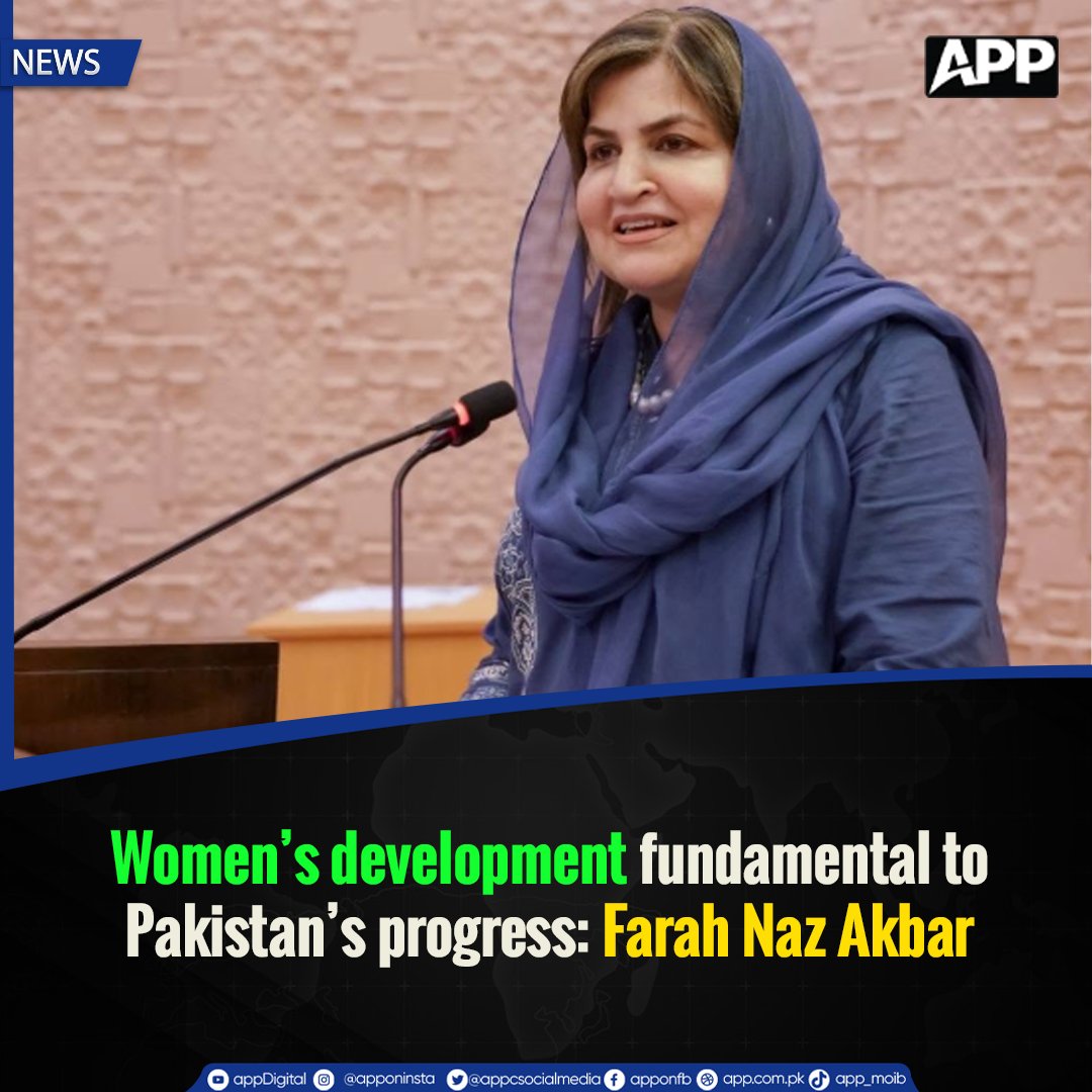 appcsocialmedia's tweet photo. Member National Assembly (MNA), Parliamentary Secretary, National Heritage and Culture, and President Pakistan Mulsim League – Nawaz (PML-N) Women Wing Islamabad, Farah Naz Akbar said that women’s development, https://t.co/Clfx3GOw1I