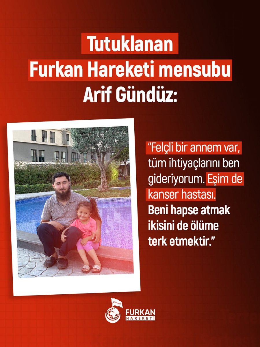 MustafaSahinFV's tweet photo. Arif kardeşimizi serbest bırakın! 

@abakingurlek 
@gergerliogluof Lütfen bu zulmü dile getirin! 

AlparslanHocaya Özgürlük
SarayTalimatıyla Tutuklandı
SemraKuytula Özgürlük 
Kardeşlerimizi SerbertBırakın
#FurkanHareketiTertemizdir https://t.co/hmX8TO9N7D