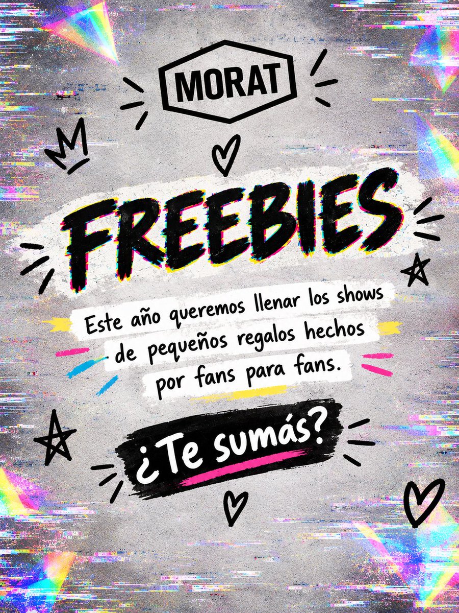 MoratArgentina's tweet photo. Queremos que el fandom sea parte de algo especial.

Te contamos qué son los freebies, qué podés hacer y cómo compartirlos.

 Creá, regalá, intercambiá y compartí un pedacito de vos con otros fans. ✨ 

¿Te sumás a llenar estos shows de recuerdos? https://t.co/k5OlrvGKBM
