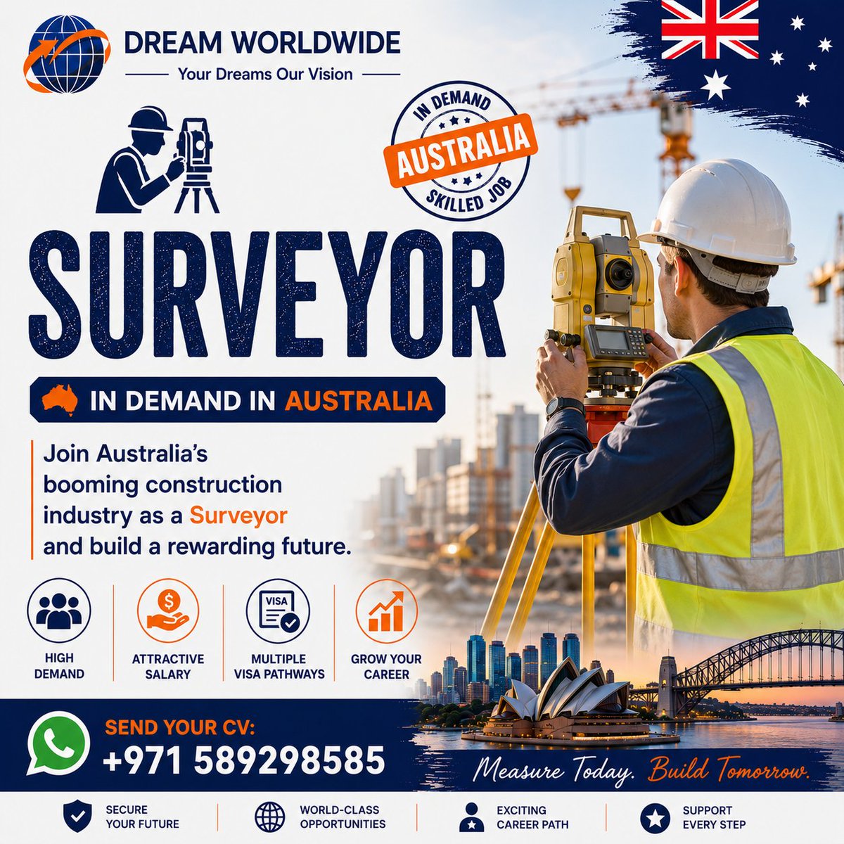 DwwCareer's tweet photo. 🇦🇺 Surveyor: Plan your Australian skilled migration journey with expert guidance. Review your profile with our team. 🌐 dwwcareer dot com 📲 WhatsApp: +971589298585 #SurveyorAustralia #ConstructionCareers #AustraliaPR #MoveToAustralia https://t.co/UomoYI4zmR