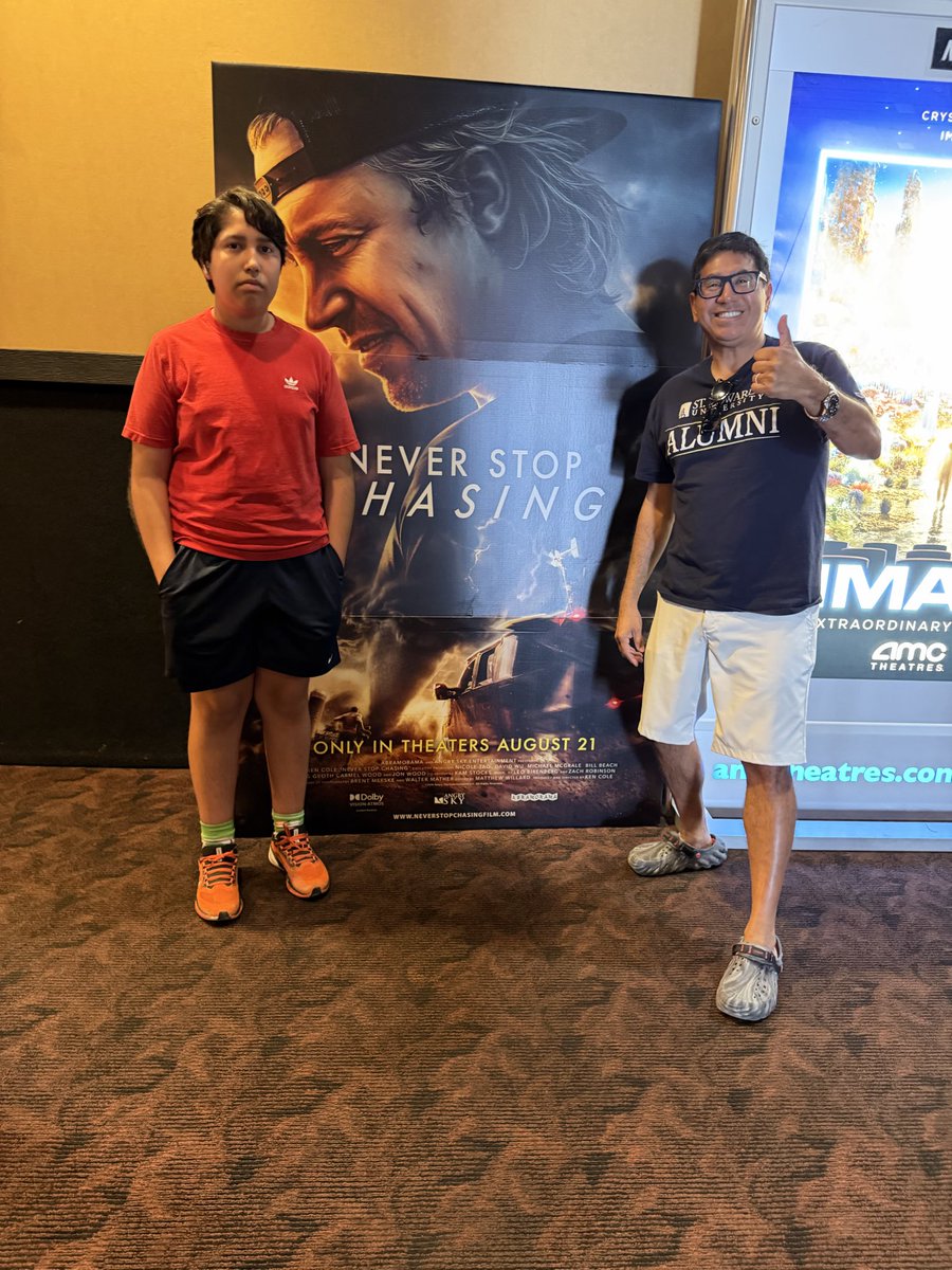 miguelmigrant's tweet photo. Drove 100 miles from Austin to Waco with my boy just to see this amazing movie 🌪️ in the middle of bear 🐻 country. @Baylor @ReedTimmerUSA #neverstopchasing #stormchaser #sicem https://t.co/uLdv4EBQfl