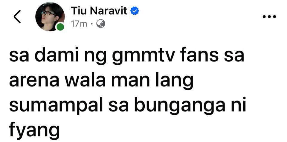danasmhay's tweet photo. Itong si Fyang squammy yung bunganga eh, pakealam mo ba kung hindi namin i-cheer Star Magic players niyo. Sariling pera naman namin ginastos namin para manood at suportahan ang #Gmmtv boys. 

#StarMagicAllStarGames2026 https://t.co/SE4XubeAOH