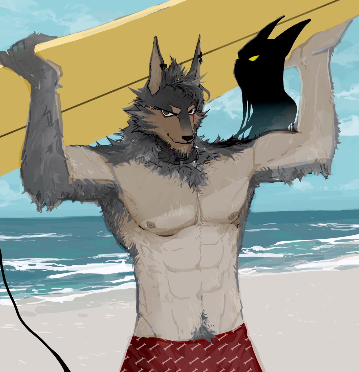 HoporHsu's tweet photo. "翳"起衝浪去！
#NTE #Skia #NTESkia #翳 #異環 #fanart #furryㅤㅤㅤ #furryartㅤㅤㅤ https://t.co/MDaxuV2lzD