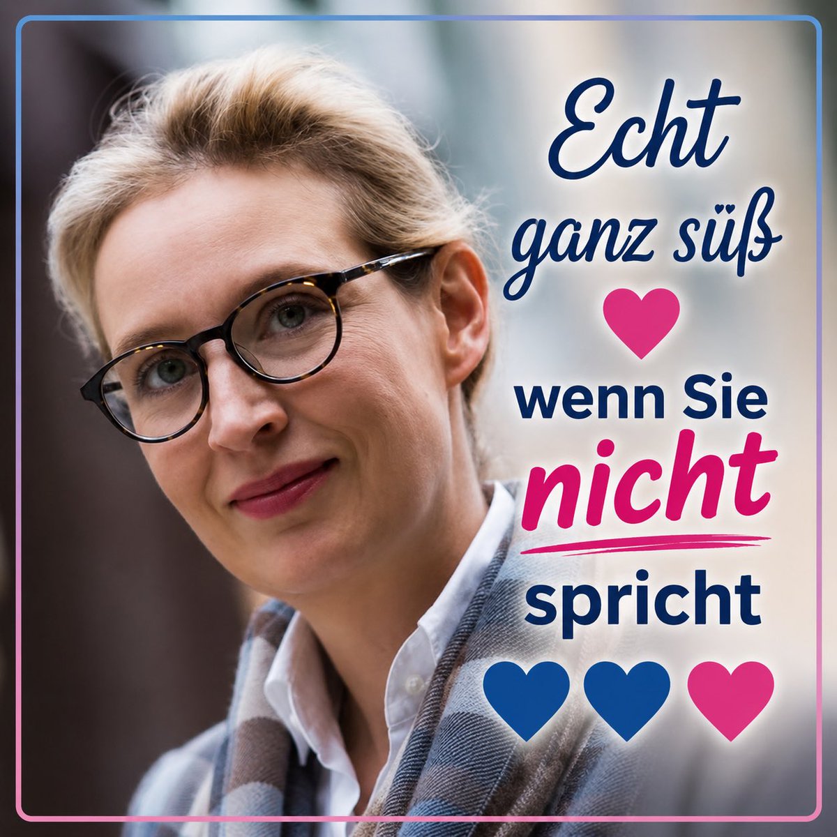 Nailjet2's tweet photo. @Alice_Weidel Ich finde ja das die Alice das letzte Rhetorik-Coaching noch nicht ganz verinnerlicht hat. Das dauergrinsen wirkt sehr aufgesetzt genauso das aufgeregte Sprechen. Gut gemacht hat sie, ausweichende Antworten zu geben, niemals eine direkte Antwort geben! Super Alice 💪 https://t.co/dOLmCV7EGj