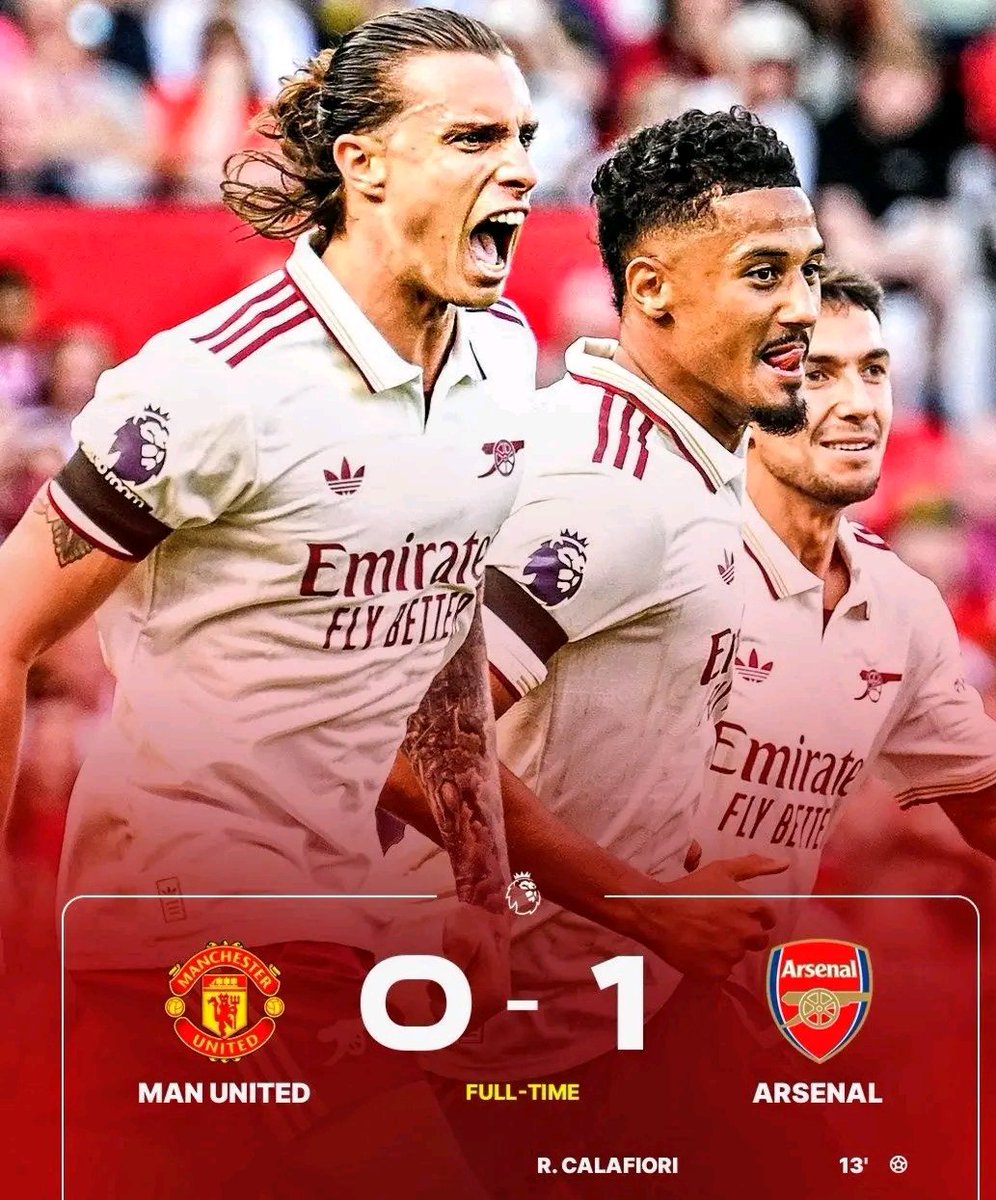 GoonerEG's tweet photo. In 2025, Manchester United lost its opening game of season to Arsenal and ended up trophyless. https://t.co/PzdxMrfEWf