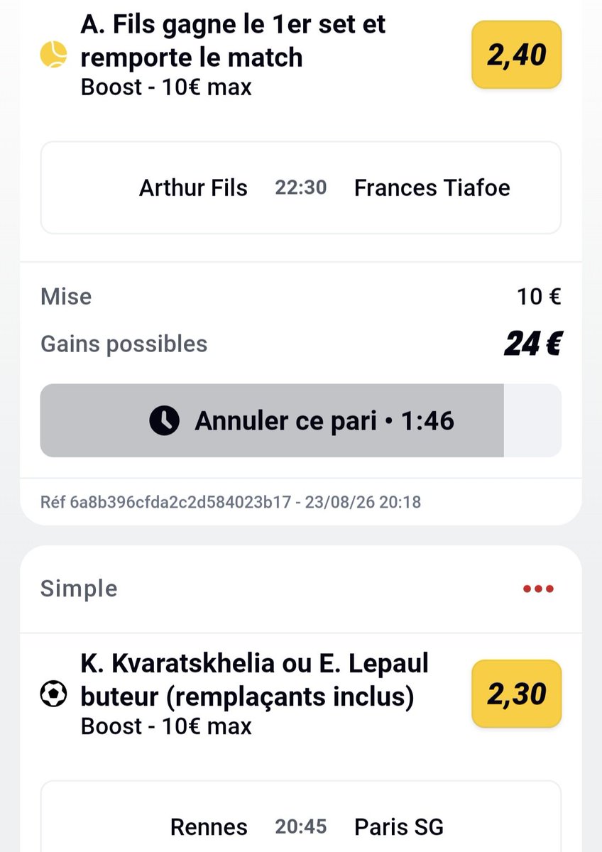 ValueBet3's tweet photo. BOOSTS WINAMAX ET BETCLIC DISPO ⚽️🎾🇨🇵🔥 ... https://t.co/HVuwStR3PH