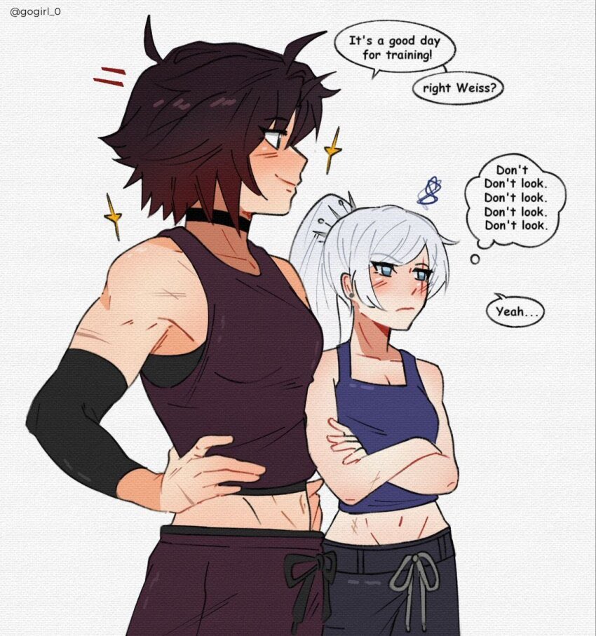 FLUTTERlNGPETAL's tweet photo. “Alright . . yeah, I feel a bit better! Gosh. You always know just what to do, huh Weiss?” https://t.co/8dDJ2HAw9I