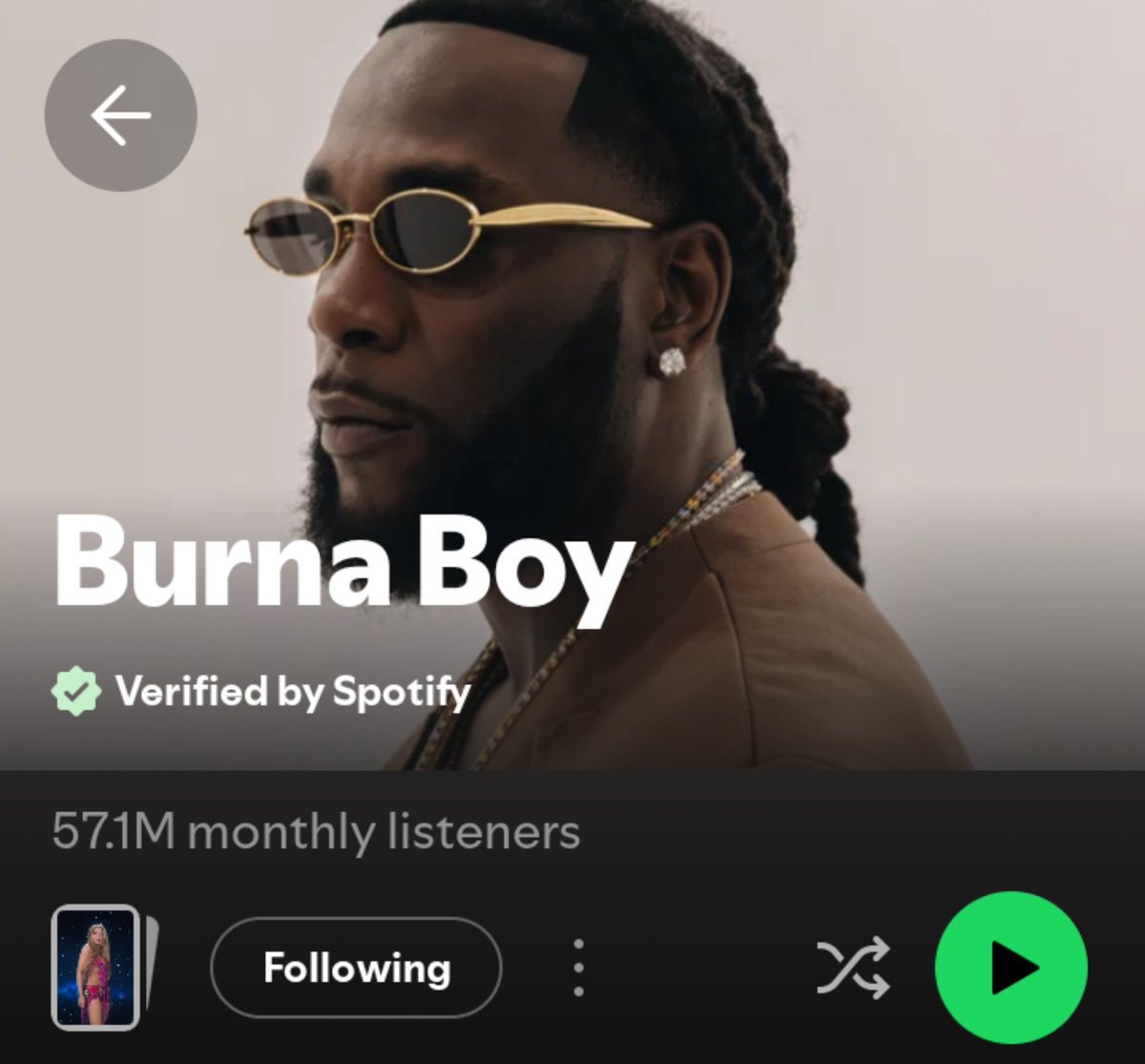 Burna_Archive's tweet photo. Hey @grok

Assuming Wizkid is gaining 3M monthly listeners every month, how long will it take Wizkid to catch up to Burna Boy's monthly listeners? https://t.co/uZkAeNZWDL