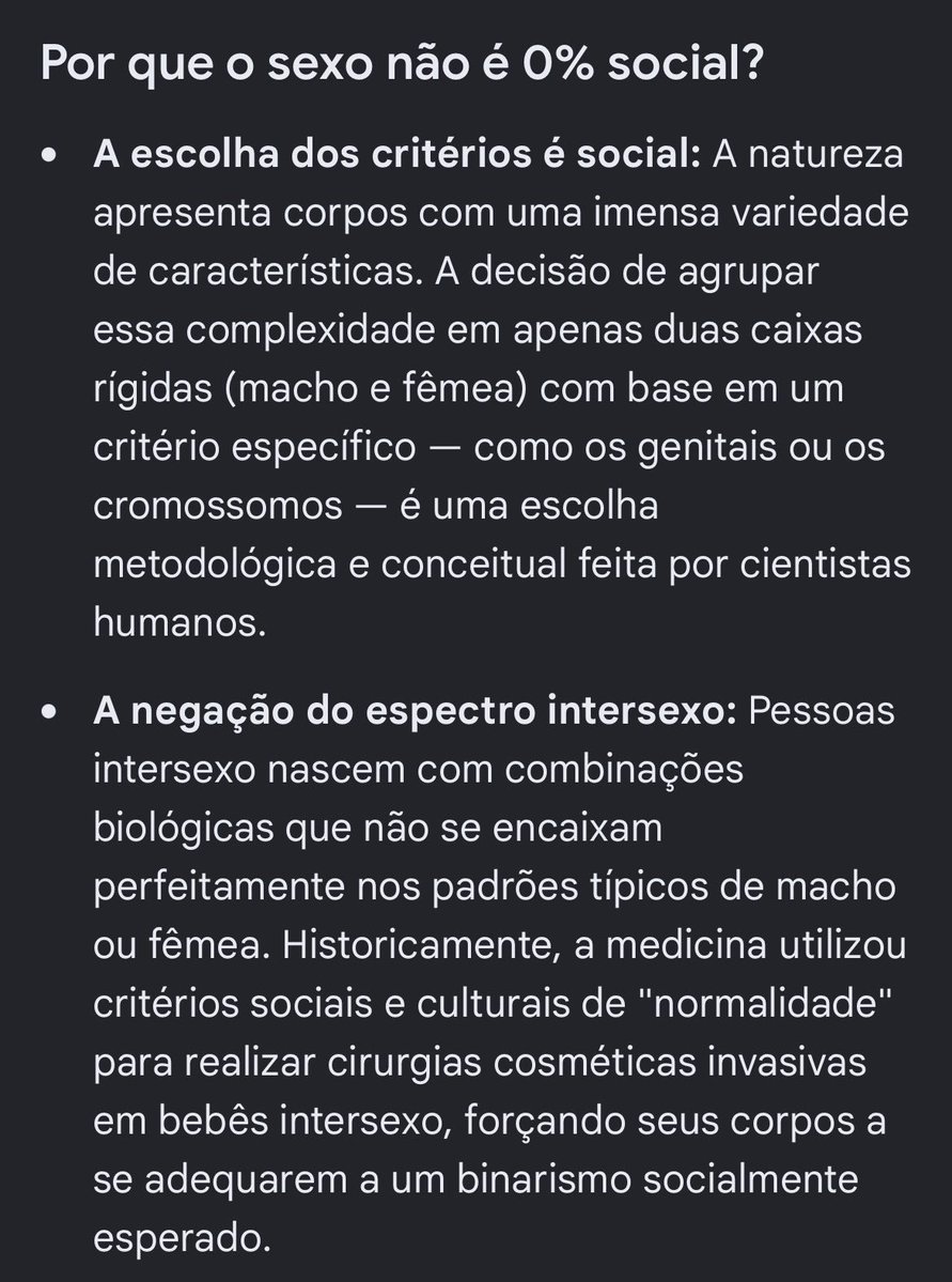 nooaah_priv's tweet photo. @nacheldon @Fulanadetal211 @wostrosko Sexo é tão construção social quando gênero, além de que sexo é algo ainda estudado e complexo, pois envolvem diversas características (mutáveis e imutáveis). Ainda assim gênero faz parte do psicossocial de um indivíduo e a ciência valida pessoas trans https://t.co/vHwHUujpG7