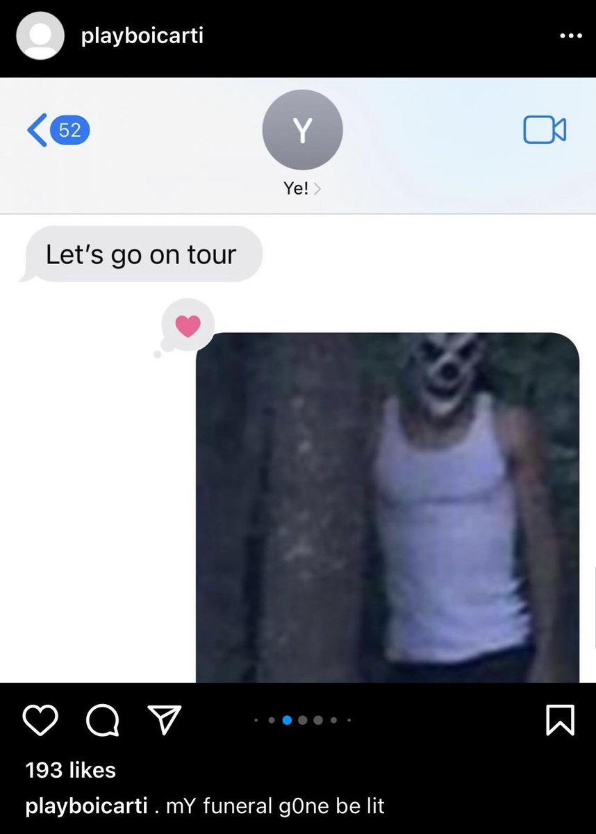 Lidesty's tweet photo. Ye asking Playboi Carti to go on tour with him ⏳ (2022) https://t.co/2ooYFdkFVC
