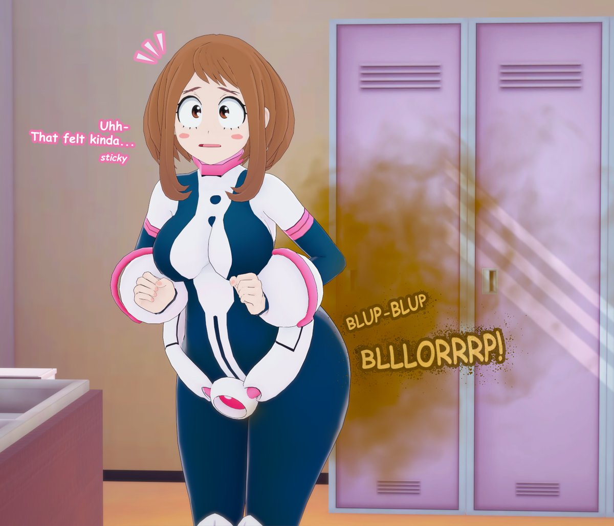 dgenstudio's tweet photo. Ochako's accidental release - Part 1 (reupload)

CW: #fart #fartfetish #girlfart https://t.co/6FKZg6jgbI