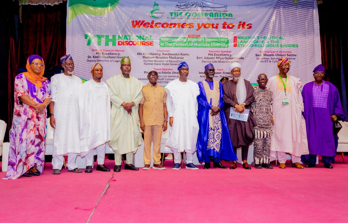 drobafemihamzat's tweet photo. It was a pleasure joining members, scholars and faith leaders today at the University of Lagos for The Companion’s 7th National Discourse.

We had a candid conversation about national development and the role of faith-based organisations in shaping Nigeria’s future. Progress is definitely about good policies but it also requires character and genuine collaboration between government and our communities.

In Lagos, we will continue to support meaningful conversations that encourage understanding and help us find practical solutions to the challenges we face.

I thank the leadership of The Companion for bringing us together for this important discussion.