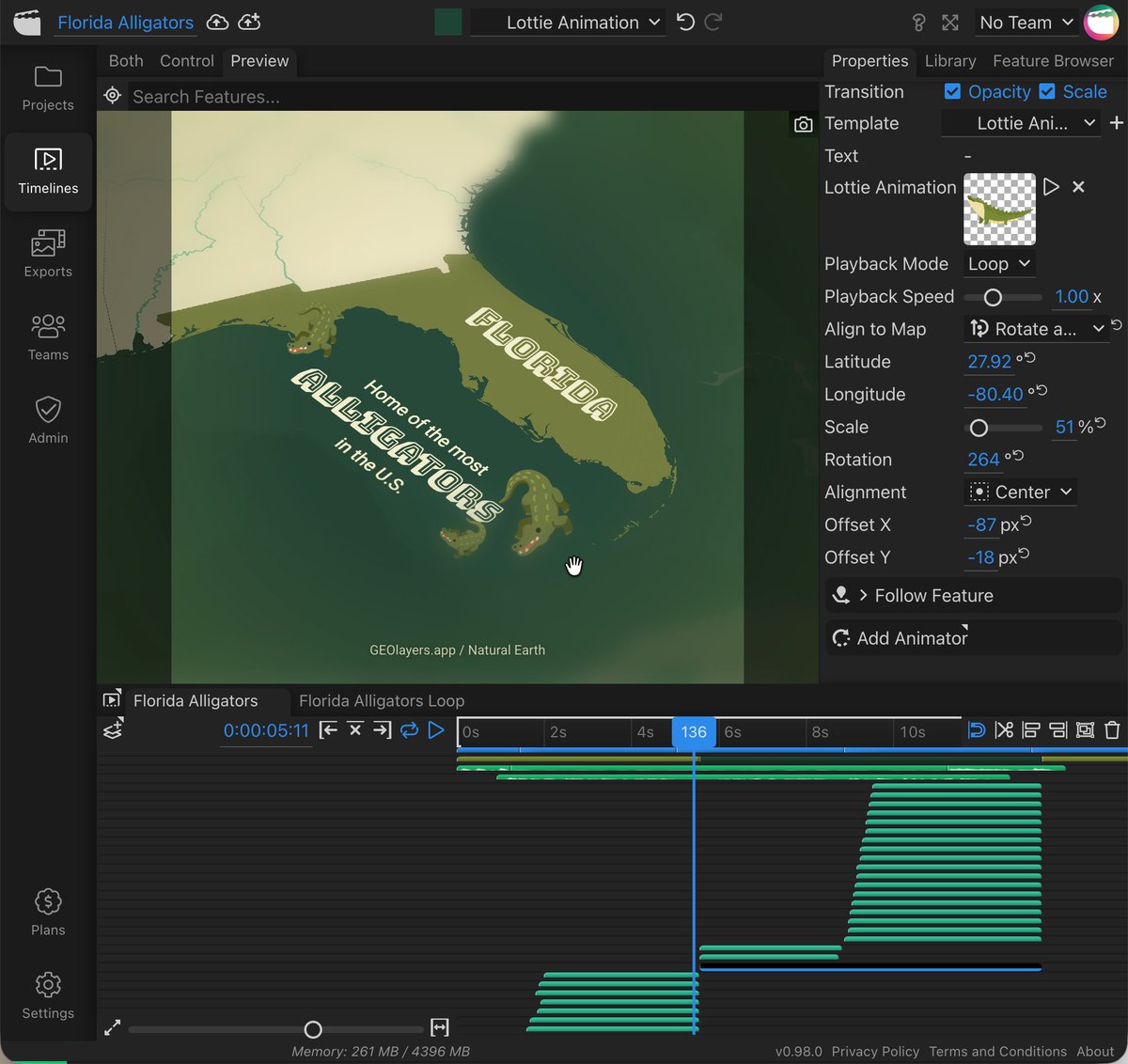 GEOlayers's tweet photo. Want to build a #map #infographic without starting from scratch?
πOur Florida alligator project is now available as a free sample project in https://t.co/RXM1xlRVsz:
https://t.co/ebu1sxSj6R
#GEOlayersapp #madewithGEOlayersApp @MapTiler https://t.co/zJN8SSwIO8
