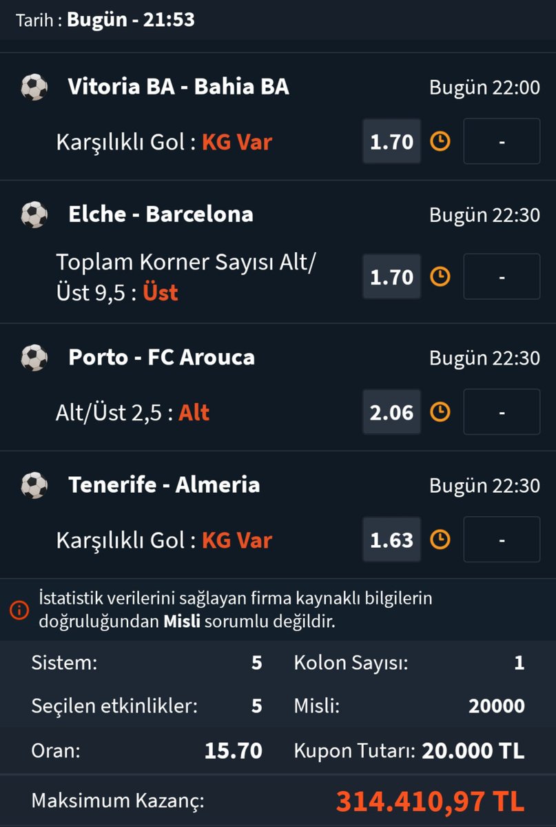 YusfCan29381's tweet photo. El Sueno Del Nino
Palmeiras
Vitoria
Elche Barcelona
Porto Arouca
Tenerife Almeira
Hepsi bir arada bol şans
Yatırım tavsiyesi değildir https://t.co/BHOsRhNjKh