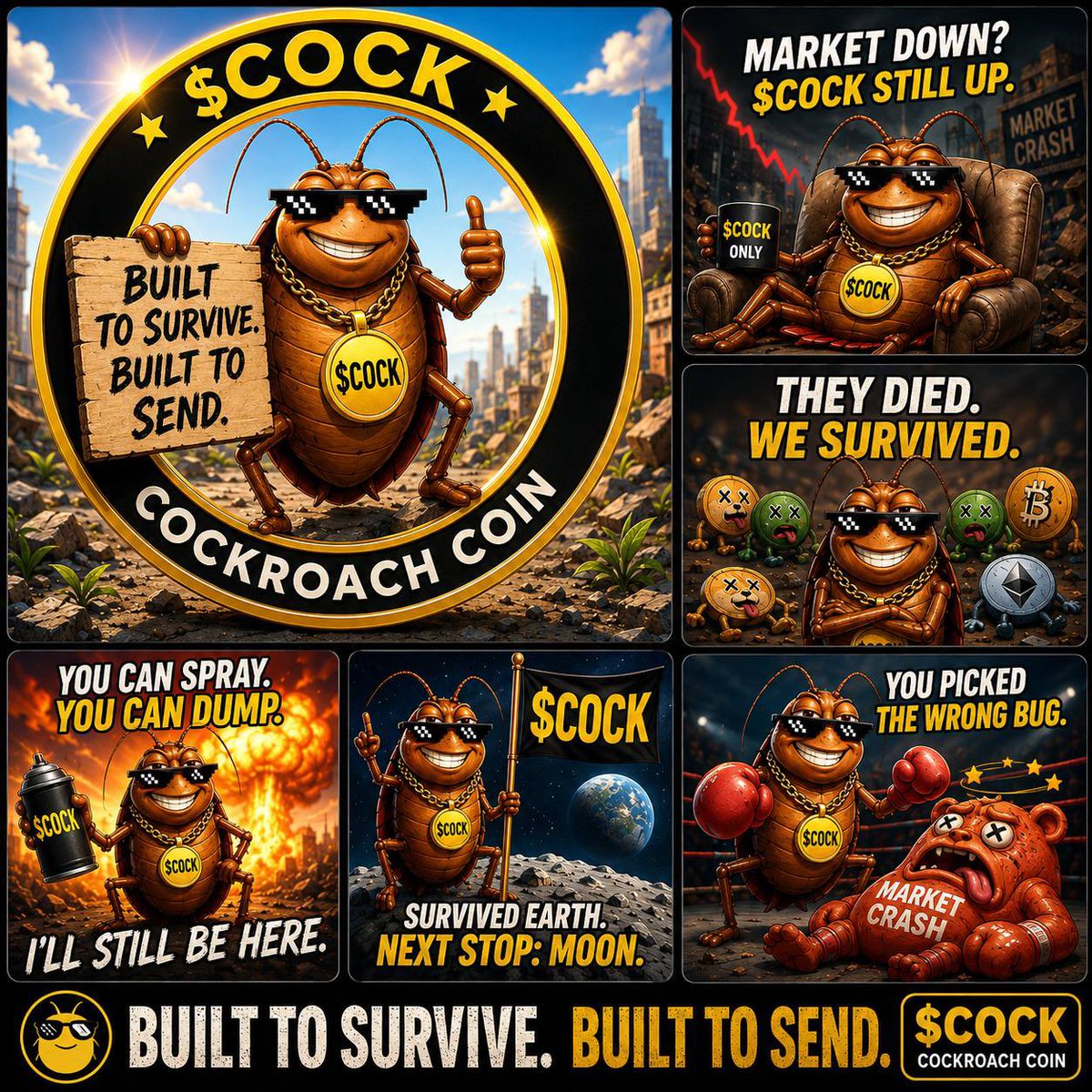 Cockroachcoink's tweet photo. 0.3 sol Everyday give away!
Another roach dropped a banger Fan art!
WE Dare you! 
Much love cockroaches Captain  $COCK 
@cz_binance @blknoiz06 @elonmusk https://t.co/sfSht6VoVX