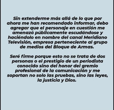 luisdelvillarTV's tweet photo. #COMUNICADO He decidido tomar acciones legales… y como dije en Instagram, Si de algo estamos hartos los Venezolanos dentro y fuera es del CHANTAJE en cualquier ámbito de la sociedad y menos por la Vida privada de las personas. Gracias a todos!!! https://t.co/vFM0N9jtsA