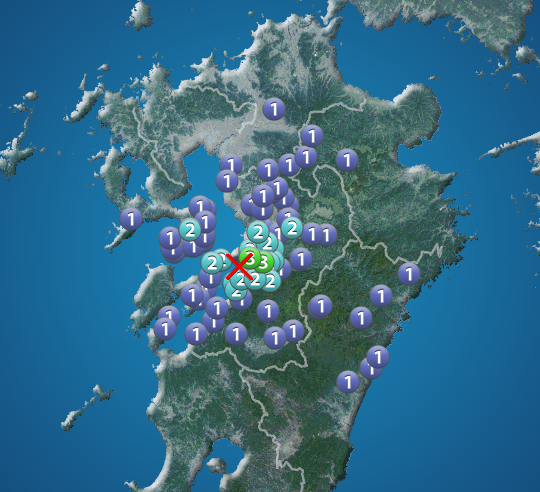 wni_jp's tweet photo. 【地震情報】
8月24日 4:05 震度3
震源：熊本県天草・芦北地方 M3.9 深さ約10km
この地震による津波の心配はありません。
https://t.co/m9qvyvDSVI https://t.co/hFI2IFCOhJ