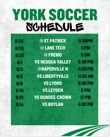 YorkHSFC's tweet photo. Get ready for the 2026 Varsity Soccer season! ⚽ Check back for the schedule updates as times and locations may change. Stay tuned for all the action! #Soccer #Varsity2026 https://t.co/EAa3VFklZx