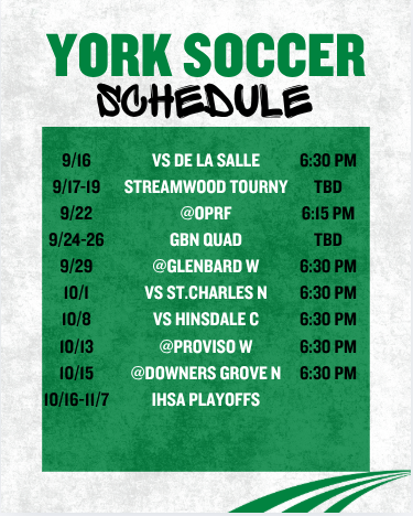 YorkHSFC's tweet photo. Get ready for the 2026 Varsity Soccer season! ⚽ Check back for the schedule updates as times and locations may change. Stay tuned for all the action! #Soccer #Varsity2026 https://t.co/EAa3VFklZx