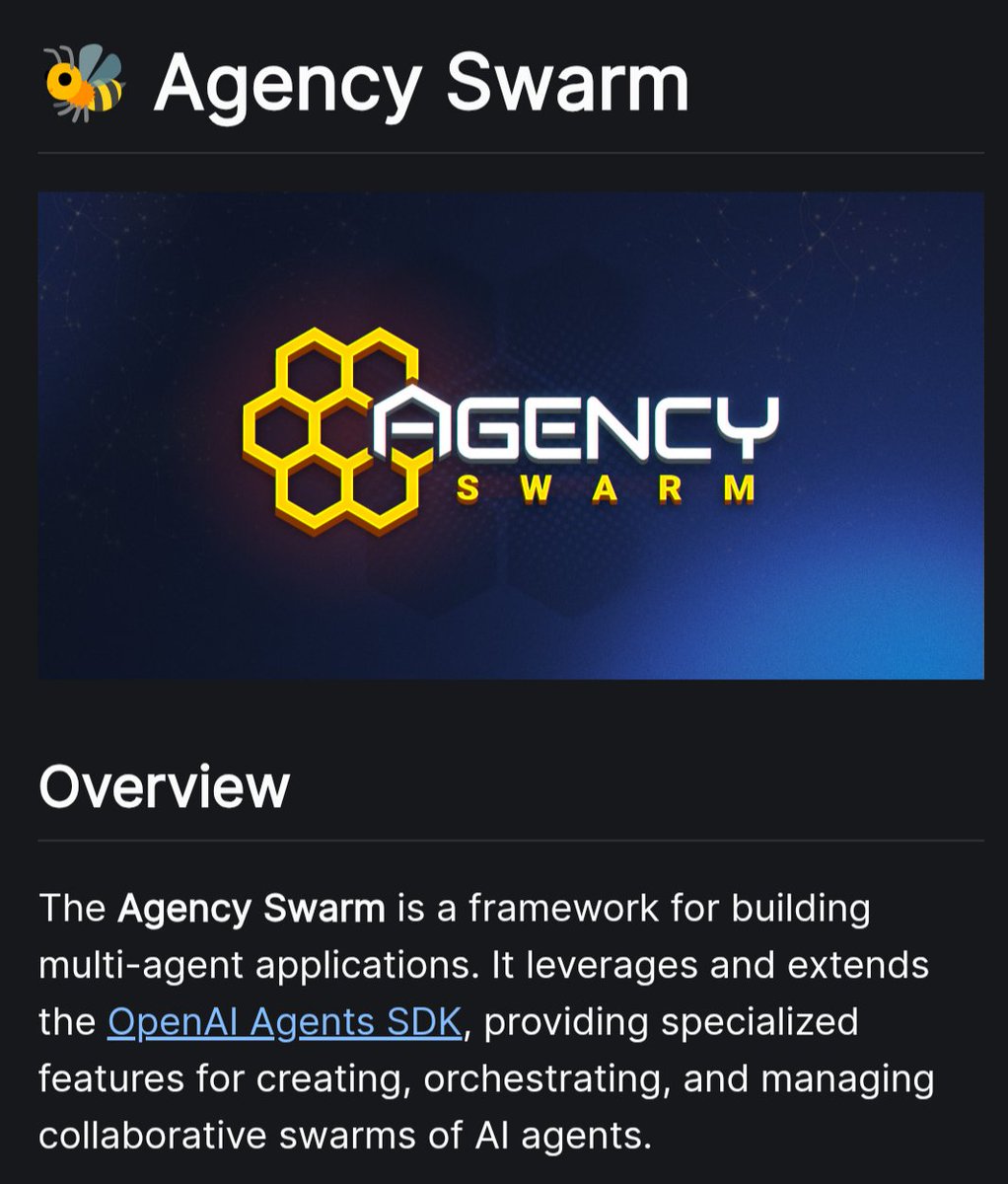 DivyanshT91162's tweet photo. 6 Open-Source Repos You Should Know If You’re Building AI Agents

Not just AI demos — these repos can help you build real, capable AI agents.

1. Haystack
Build production-ready AI agents and RAG pipelines with a modular Python framework.
Great for connecting LLMs, tools, retrieval, and custom workflows.
https://t.co/6Y718ejOT7

2. LlamaIndex
Build AI agents that can connect to your own data, APIs, and external tools.
Especially powerful for data-heavy agentic applications.
https://t.co/QbohueIy1Q

3. SmolAgents
A lightweight framework from Hugging Face for building powerful AI agents with minimal code.
Perfect when you want simple, code-first agent development.
https://t.co/lIpS7DjO9I

4. Semantic Kernel
Microsoft's open-source SDK for building AI agents and integrating AI into applications.
Supports agent orchestration, plugins, memory, and enterprise workflows.
https://t.co/H34OfXGldo

5. DSPy
Program and optimize LLM-based systems instead of manually tweaking prompts.
A powerful choice for building more reliable AI pipelines and agents.
https://t.co/rGPH2wKzUz

6. Agency Swarm
Build collaborative AI agent systems with specialized agents working together.
Useful for creating autonomous, multi-agent workflows.
https://t.co/jZvS1Y7hcA

All are open source.

Bookmark this for your next AI project.

Follow @DivyanshT91162 for more AI tools, open-source repos, and developer resources.