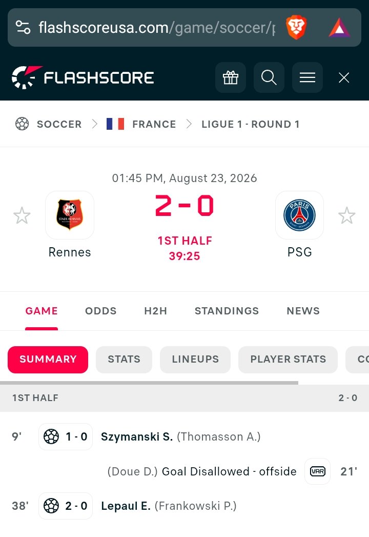 BDTips___'s tweet photo. Rennes vs PSG 2-0 40' ✅️ 

All bets won🏆

See you tmao 😎 https://t.co/nEFpuLYN2o