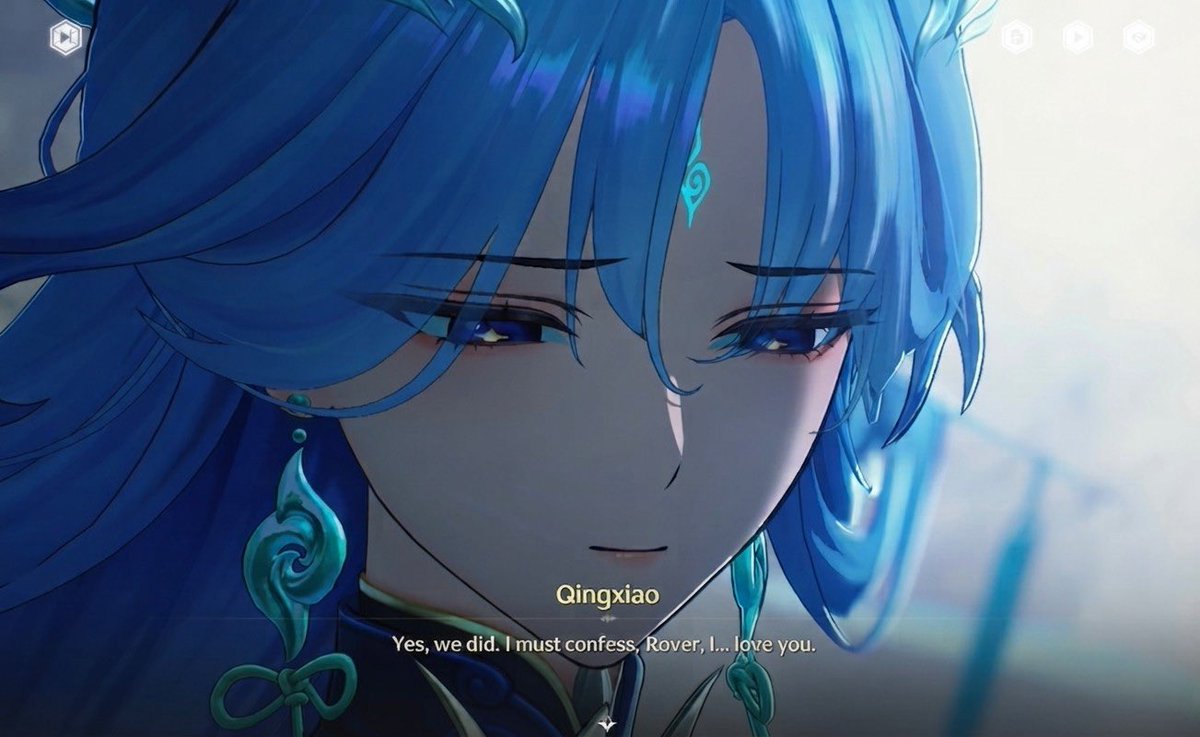 NoctNekoAsh's tweet photo. I can't believe Qingxiao literally confessed to Rover in-game 

Newlywed couple 🎉♥️ https://t.co/rCIDn9vxaR