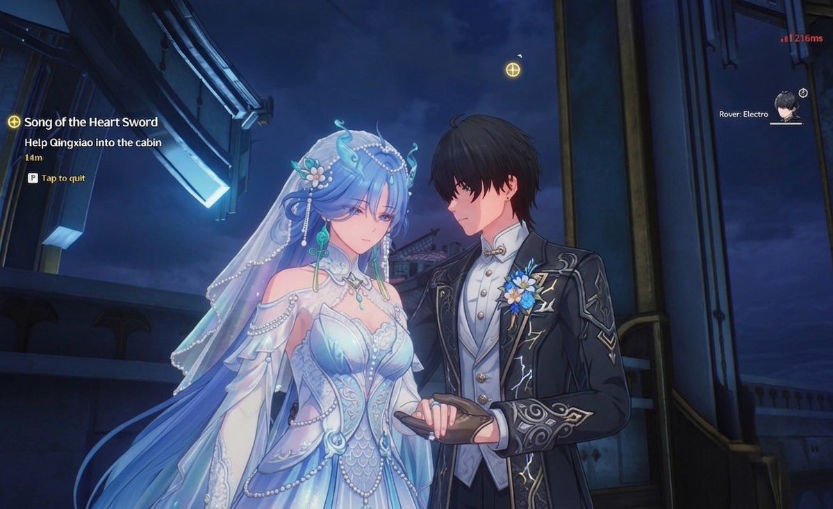 NoctNekoAsh's tweet photo. I can't believe Qingxiao literally confessed to Rover in-game 

Newlywed couple 🎉♥️ https://t.co/rCIDn9vxaR