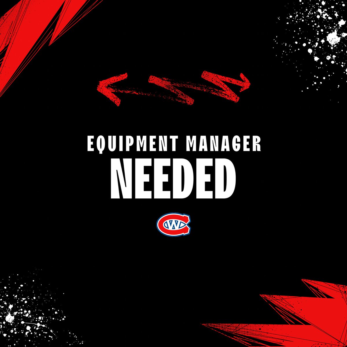 WJRCanadians's tweet photo. Equipment Manager Needed! 

We’re looking for an equipment manager to join our staff! 

Work alongside the medical &amp; locker room staff and help keep the team rolling all season long! 

Got what it takes? Reach out to wellandjrcanadians@gmail.com

#GOHL | #ProtectThePalace https://t.co/zJqMyuDAyN