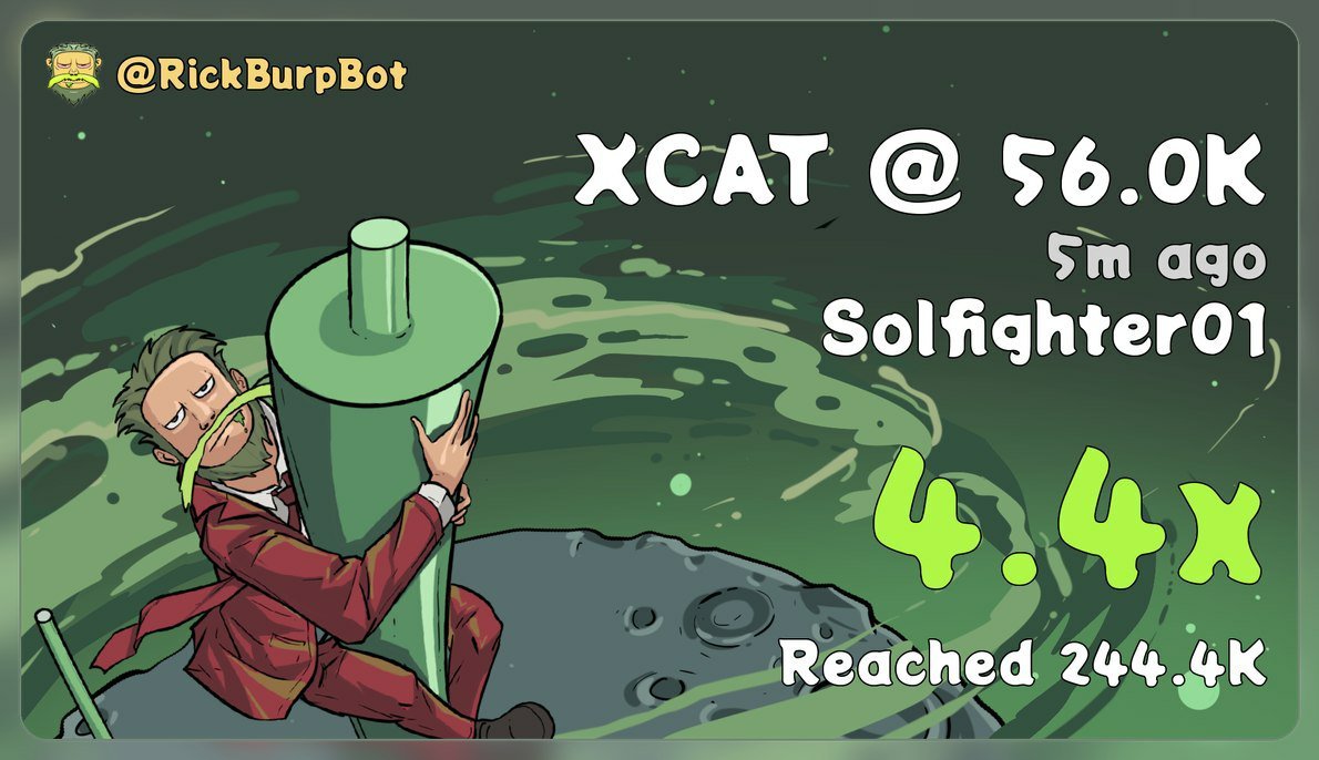 APES_CALLER1's tweet photo. 4.4x profit from my call on $XCAT

2vwp2fLV6Qgprba3Q3noKXnx2wnVcLpNmFThrCYBpump

#solana #memecoins #crypto #bitcoins #binance https://t.co/SNP9vhGUUx